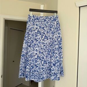 Croft & Barrow Blue Floral midi skirt Cotton&Viscose size XS